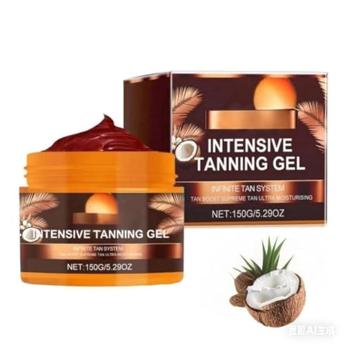 (1pcs) Intensive Tanning Gel,Golden Shimmer Intensive Tanning Cream, Carotene Tanning Gel, Water-Resistant with Carrot and Coconut Oil(5.29 Fl Oz)