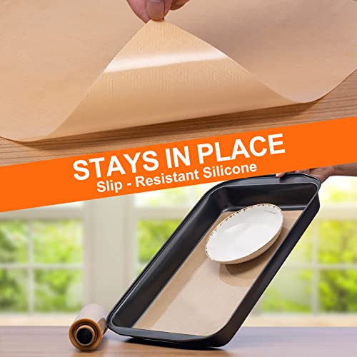 Silicone Baking Mat Roll -12IN x 10FT Non Stick Heat Resistant Food Grade Baking Mats, No Slip Reusable Freeze Dryer Mat,Pastry Mat,Countertop Protector Mat, Washable Oil-Proof Refrigerator Liners - Thumbnail 6