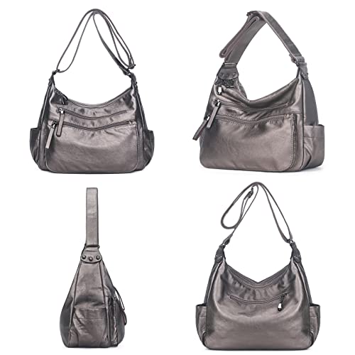 Artwell Fashion Crossbody Bag For Women Shoulder Bag Soft Pu Leather Handbags Purses Multi Pocket Hobo Tote Bag (Bronze) #TOP1