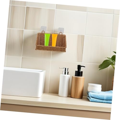 Cesta de almacenamiento de pared diseño chic trenzado lavable para cosméticos 6