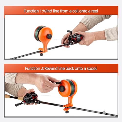 RUNCL Fishing Line Spooler – Portable Winder & Reel Spooling Tool for Casting and Spinning Reels, Prevents Line Twist, Non-Slip Handle with Built-in Scissors, Fishing Accessories for Anglers by RUNCL - Image 5