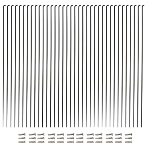 Vincita 36 Pieces 14G J Bend Bicycle Stainless Steel Spokes 254mm - 294mm with Brass Nipples for MTB Wheel Spokes, Ebike, Downhill, Trekking, City Bikes - Replacement/Repair Spokesâ€¦