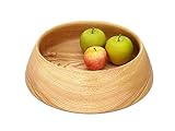  Gedrechselte Schale, Obstschale, Dekoschale, Holzschüssel ∅34 cm Handarbeit aus Deutschland, massives Eschenholz, Holzschale, unikat, nachhaltig, umweltfreundlich