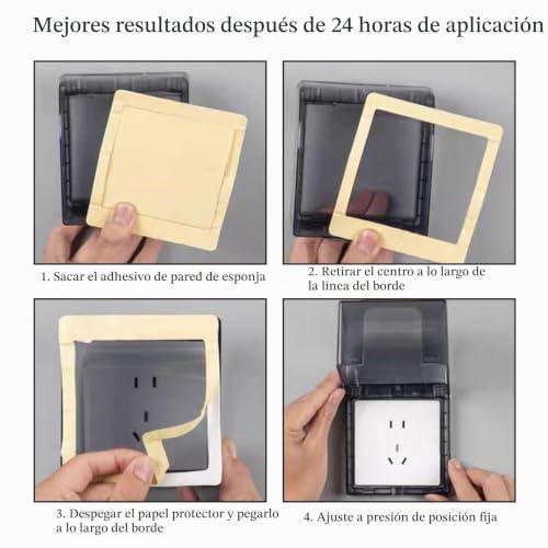 Miniatura 3 de Hevysuo 1 Pieza Pared Cubierta Enchufe 86 Tapa,Plásticos Enchufe Lmpermeable Salida Protector,Autoadhesiva Corriente Protector Aire Libre Tapa Para Baño,Hogar,Exterior,12,2 X 10,8 X 7,3cm