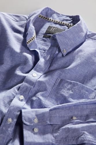 Chemise lin mélangé JP 1880 à col points boutonnés coupe modern fit - 7