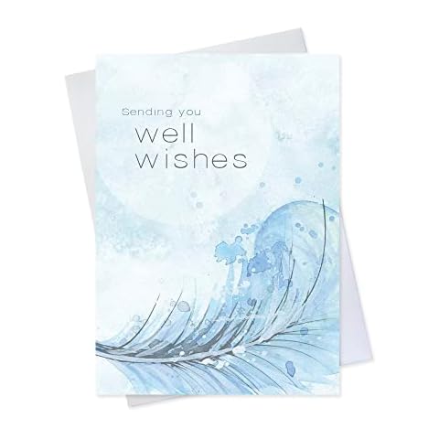 CEO Cards - Get Well Greeting Cards (Wisps of Feathers), 5x7 Inches, 25 Cards & 26 White Envelopes (GW1701) Cover