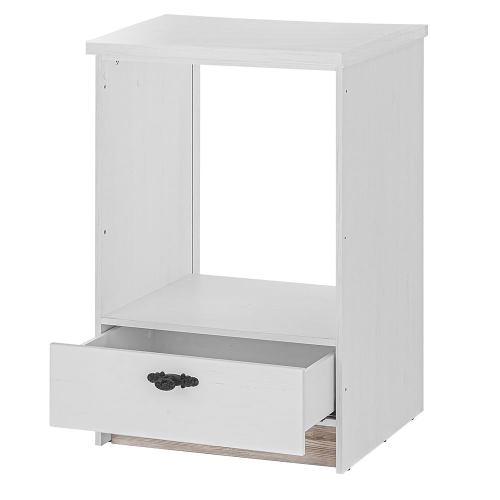 Lomadox Küchen Set 4-teilig in Pinie weiß Nb. mit Absetzungen in Pinie dunkel Nb., im Landhaus Stil Softclose-Funktion Spülenschrank Wandregal Hängeschrank