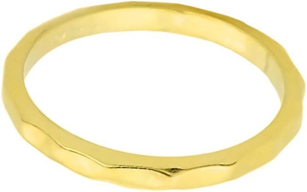 High Polish 14k Yellow Gold Hammered Band Baby Ring