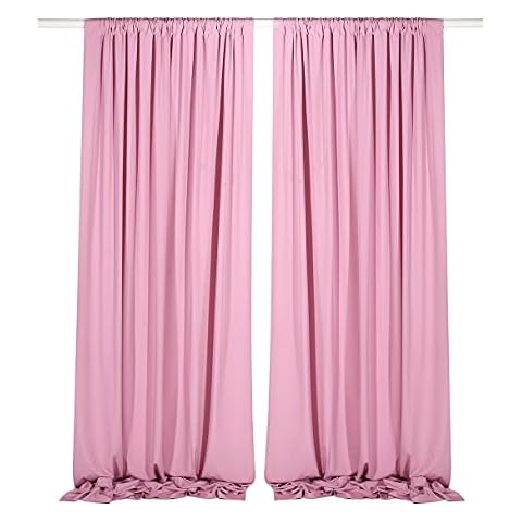 SHERWAY 9.5 Feet x 10 Feet Dusty Rose Photography Backdrop Drapes, Smooth Polyester Window Curtain for Wedding Ceremony Party Decoration (10% Transparency) Cover