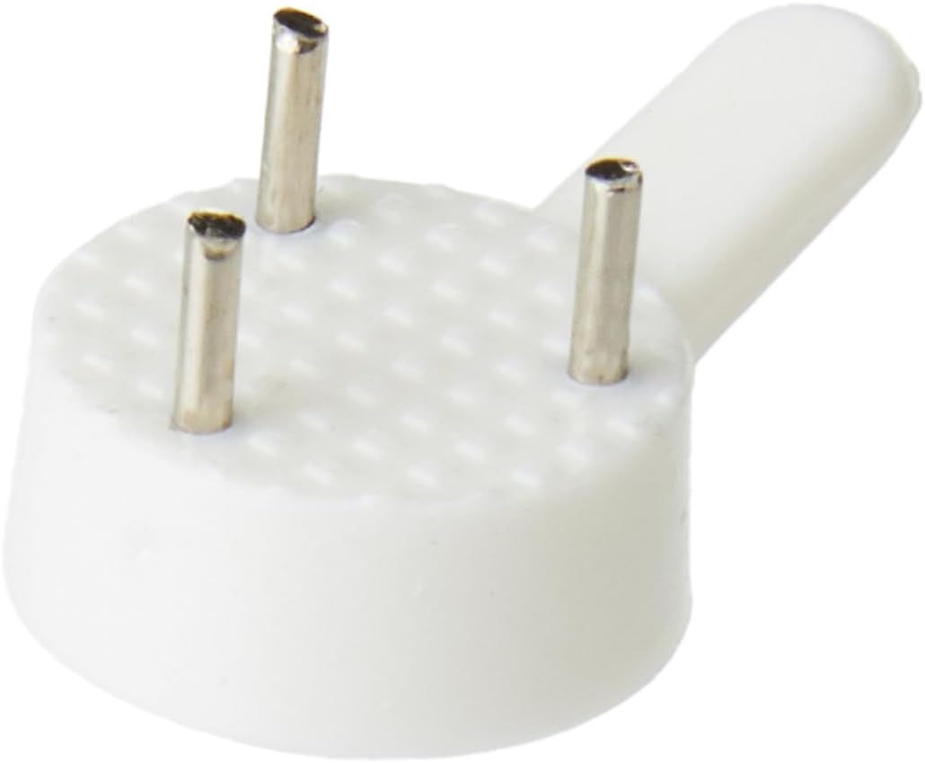 Merriway® BH01676 (20 Pcs) Small 22mm (7/8 inch) White Nylon Non-Trace Hardwall Drywall Picture Hook - Pack of 20 Pieces