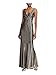 Produktbild Lauren Ralph Lauren Damen Aletheo Metallic Faux Wrap Abendkleid, schwarz / goldfarben, 46