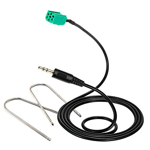 OcioDual Cable Auxiliaire Jack 3.5 mm Aux in Mini ISO 6 Pin+Cles Compatible avec Renau Megane Scenic Clio Kangoo Laguna Twingo