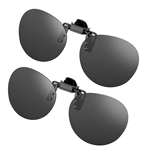 Splaks Round Clip-on Sunglasses Unisex Polarized Frameless Flip Up Glasses
