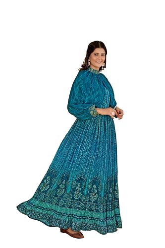 Image of ODD BY chansi TRENDZ Women's Poly Georgette Long Sleeves V-Neck Flared Kurti