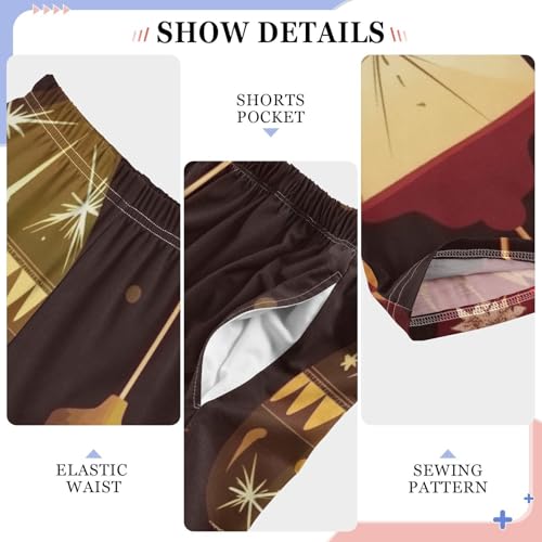 ZZXXB Christmas Lamp Snow Boys Long Pants Soft Trousers Elastic Waist Kids Lounge Bottoms with Pockets S-XL4