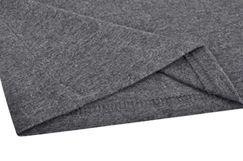 Derminpro Men's Premium Cotton Henley Long Sleeve T-Shirts Grey X-Large #TOP3