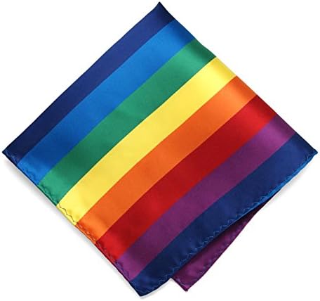 tiemart Rainbow Striped Pocket Square