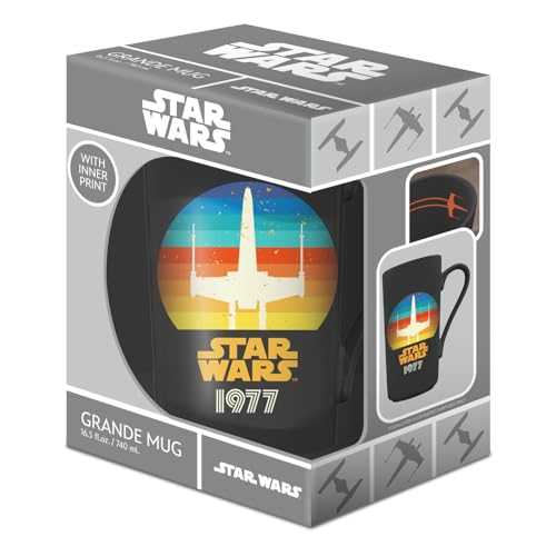 Star Wars (Retro 1977 Grande Mug, 740ml / 16.5oz Ceramic Mug, Officially Licensed Drinkware, Premium Coffee Cup for Fans & Collectors