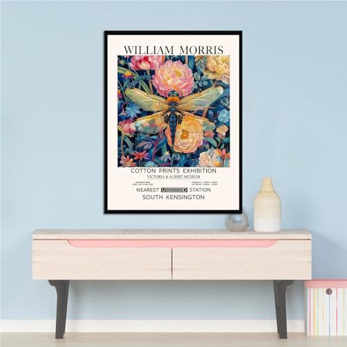 Affiche d'exposition William Morris animal dragonfly gravure murale - 2