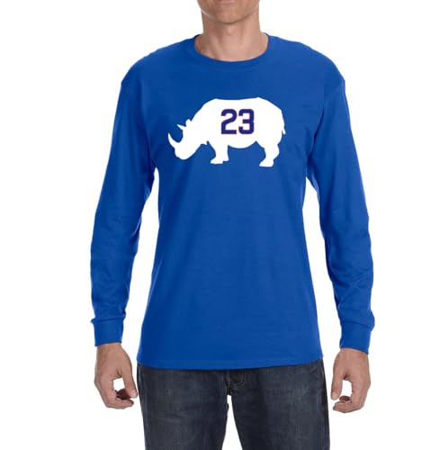 Tenacious Tops Long Sleeve Blue Chicago Ryne Sandberg Ryno Logo T-Shirt Adult Large