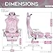 XUOXFUTZIG Sport Pink Series Gaming Chair with Footrest - Velvet-Like Fabric & Memory Foam for All-Day Comfort