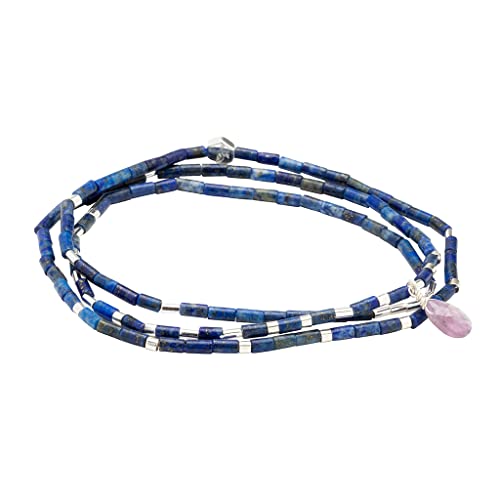 Scout Curated Wears - Teardrop Stone Wrap Lapis/Amethyst/Silver - Stone of Clarity4