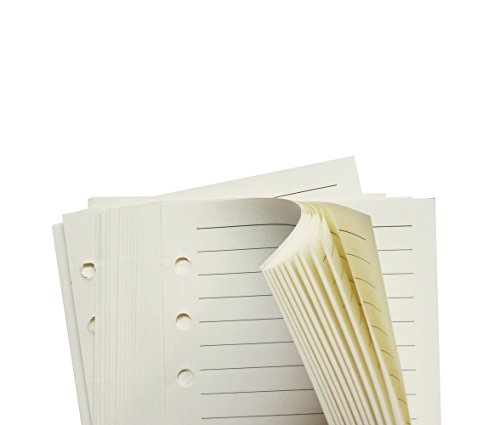 Chris.W 80 Sheets A5 Size Lined 6-Holes Traveler's Notebook Planner Filler Papers/Journal Dairy Inserts Refills/Loose-leaf Binder Paper, Beige Color(Ruled) - Thumbnail 2