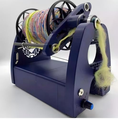 KxTsng Electric Yarn Spinner, 1000RPM E-Spinner with Foot Pedal & 3 Bobbins, Portable 12V Spinning Wheel for Wool Silk Fiber, Adjustable Speed for Beginners & Seasoned Crafters