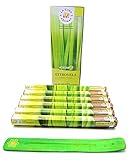 Caja de 120 palos varitas de Incienso de (citronella) Lemon Grass citronela Anti Mosquito varitas de Incienso de Joss 120 Varillas de Incienso de Fragancia casera de Joss Sticks con cenicero colector de Cenizas
