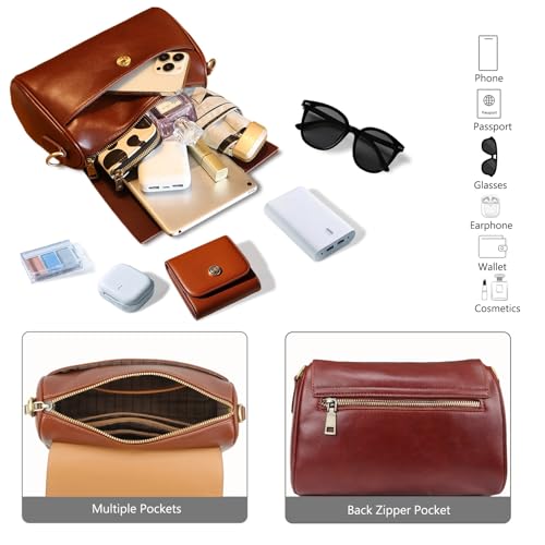 Entchin Premium Vegan Leather Shoulder Bag for Women,Detachable 2-Strap Crossbody Bag, Lady Handbag Purse4