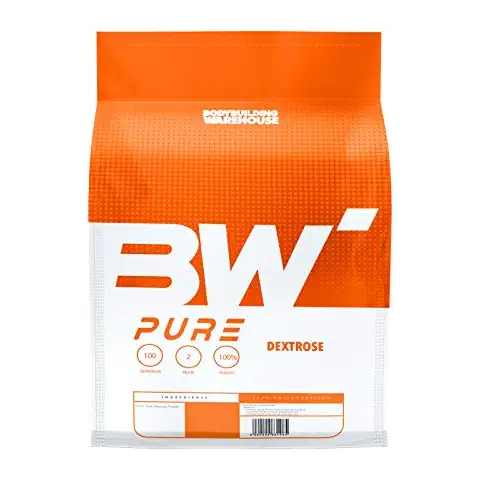 Pure Dextrose Powder 2kg - Carbohydrate Supplement - Energy Supply, Glycogen Restore - Unflavoured | Bodybuilding Warehouse, White Cover