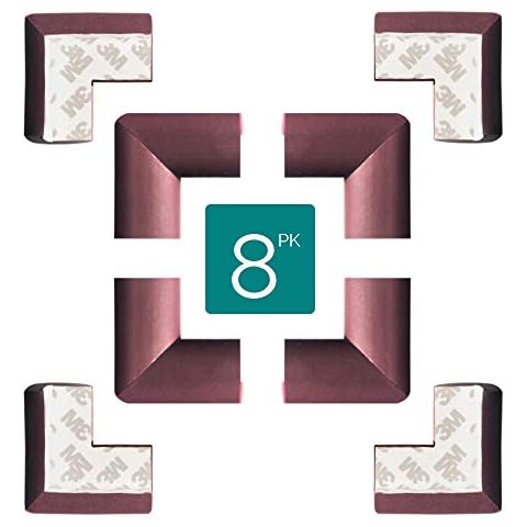 Tritina Corner Safety Bumpers Healthy PBA Free Baby Cushion with 3M Tape,Table Furniture Safety Protect Child,keep your Kids head safe under stairs,Pack of 8pcs (Brown) Cover