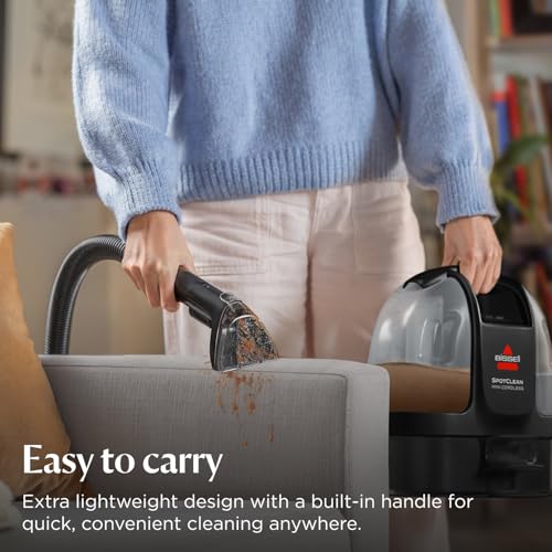 BISSELL SpotClean Mini Cordless Carpet Cleaner, Portable Spot Washer, Perfect for Quick Cleanups, Compact & Lightweight Machine, On the Go Stain Remover for Cars, Boats, Sofa, Rugs & More, 40652 - Image 6