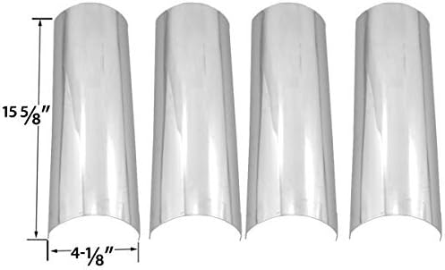 Replacement Master Forge P3018, SH3118B Gas Grill Model Repair Kit | 4 Stainless Steel Burners and 4 Stainless Steel Heat Plates