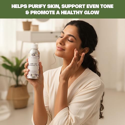 Image of VedaOils Curry Leaf Essential Oil 100ml | 100% Pure, Natural & Therapeutic Grade Curry Leaves Oil for Hair Growth, Skin Care, Aromatherapy & Overall Hair Care