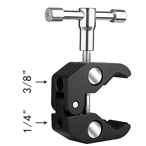 Slow Dolphin Photography Super Clamp With Camera Clamp Mount Ball Head Clamp And Mini Ball Head Hot Shoe Mount Adapter With 1/4'' -20 Tripod Screw For Monitor, Led Lights, Flash Light,Microphone  #TOP4