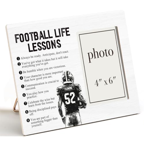 Football Life Lessons Picture Frame, Football Gifts for Boys Team Player