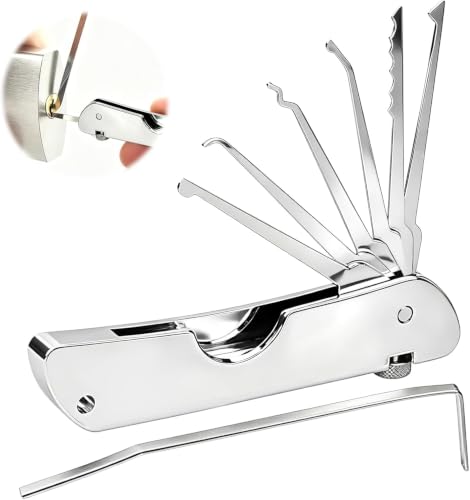 7-in-1 Lock Picking Kit Portable Stainless Steel Lock Pick Tool Set