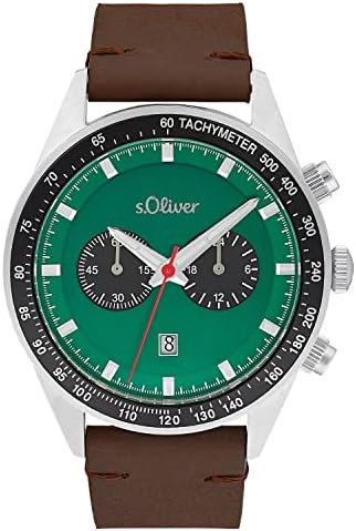s.Oliver Zegarek na rękę Mężczyźni Chronograph Analogowy, z Skóra Bransoletka
