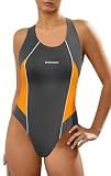 Sesto Senso Traje de Baño Mujer Deportes Competición Bañador de Una Pieza Opaco BW714 XL/40-42 Grafito