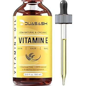 Duasash Pure Vitamin E Oil for Skin & Face, Naturally Sourced Plant-Based 100% Organic Vitamin E Oil for Hair d-Alpha-tocopherol Body Oil for Women & Men, Strengthens & Moisturizes Hair, Nails 60ml
