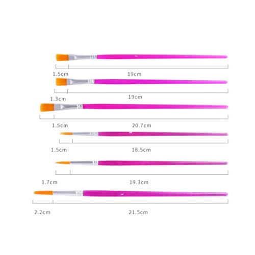 Yardwe 6Pcs Paint Brush Set Rodada Apontou Ponta Pincéis Cabelo Nylon Artista Pincéis para Pintura A