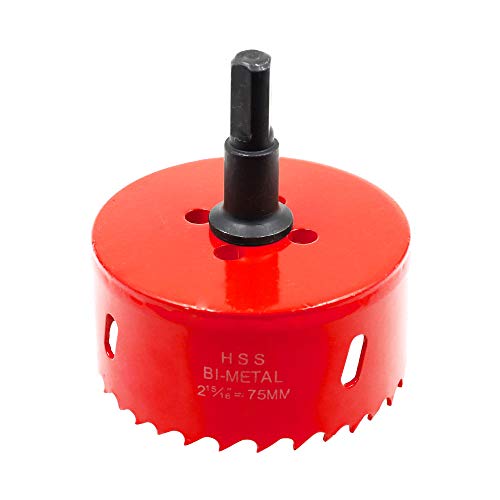 Hordion 75Mm/3 Inch Hole Saw Bi-Metal Saw Drilling Tool With Twist Drill Bit & L Hex Wrench For Cornhole Boards Wood Plasterboard Plywood Plastic #TOP5