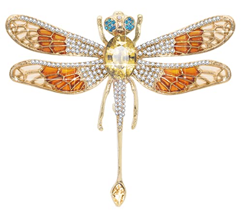 Broche libellule en pierres de cristal avec son coffret cadeau pour femme
