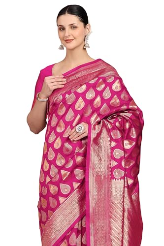 Image of Subham Saree for Woman Silk Cotton Kanjivaram | Soft Daily Wear Golden Zari Sari with Jacquard Blouse Piece