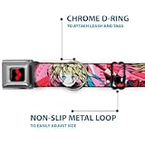 DC Comics Harley Quinn Dog Collar with Metal Seatbelt Buckle