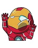 Funtaku - Iron Guy Comic Superhero Funny Hitting Glass Vinyl Decal Sticker for Car/Window/Computer (4.7' x 4.4')