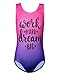 BAOHULU Gymnastics Leotard for Girls Shiny Practice Dancewear B198_Rose_8A