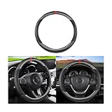 LoyaForba Carbon Fiber Car Steering Wheel Cover, Breathable Microfiber Leather for Women and Men, 15 inch Anti-Slip Odorless Steering Wheel Protector, Universal Fit for Most Vehicles (Black)