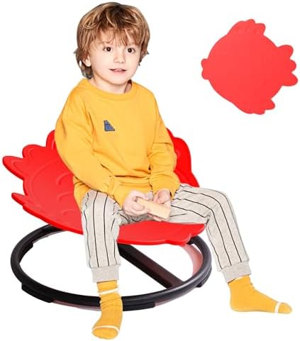 Kids Sensory Swivel Chair - Fish Spinning Chair Seat for Balance,...